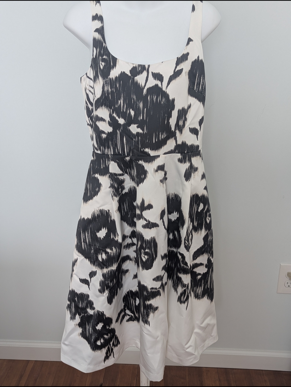 White House Black Market Black Floral Midi Dress
